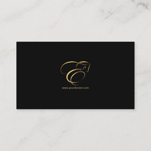 Carte De Visite Équine en or | Monogram E Horse (Dos)