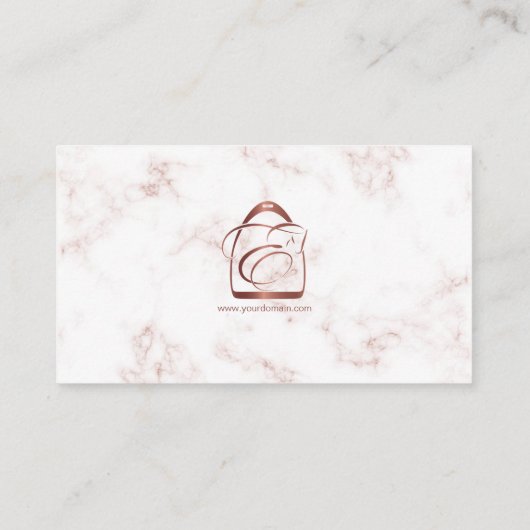 Carte De Visite Équine en or Rose | Monogram E Horse (Dos)