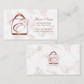 Carte De Visite Équine en or Rose | Monogram E Horse  (Devant / Derrière)