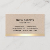 Carte De Visite Equine équestre Logo Cheval Moderne Frontière Or (Dos)