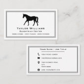 Carte De Visite Equine équitation équitation Équestre Entraîneur C (Devant / Derrière)