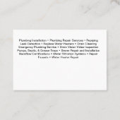 Carte De Visite Équipage de plomberie deux côtés (Dos)