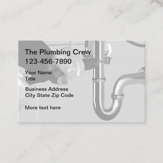 Carte De Visite Équipage de plomberie deux côtés (Devant)