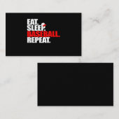 Carte De Visite Équipe cycliste Eat Sleep Baseball (Devant / Derrière)
