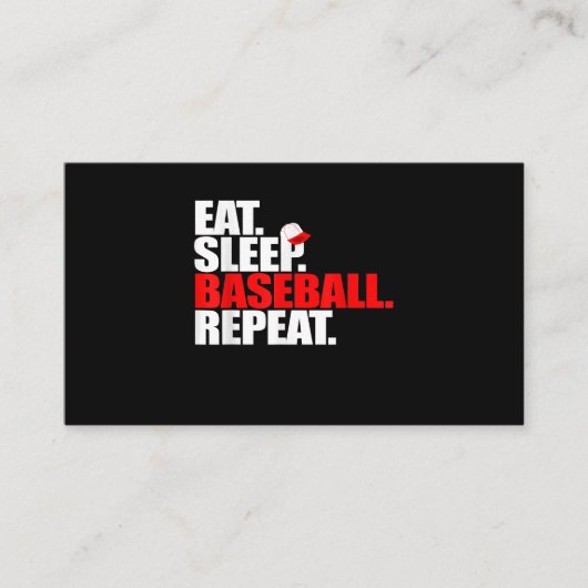 Carte De Visite Équipe cycliste Eat Sleep Baseball (Devant)