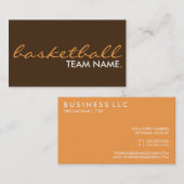 Carte De Visite équipe de basket. (personnalisable en couleur) (Devant / Derrière)