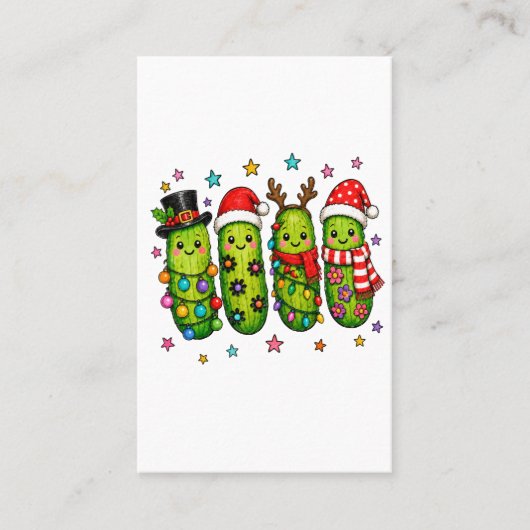 Carte De Visite Équipe de Pickle de Noël (Devant)