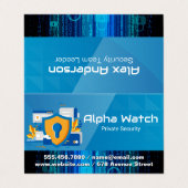 Carte De Visite Équipe de sécurité | Cyber-codage | Technologie (Extérieur déplié)