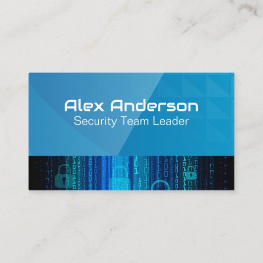 Carte De Visite Équipe de sécurité | Cyber-codage | Technologie (Dos)