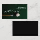 Carte De Visite Équipe de sport d'entraîneur de car de billards de (Devant / Derrière)