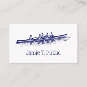 Carte De Visite Équipe de sports nautiques Blue Rowing Rowers