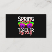 Carte De Visite Équipe des congés de printemps Rétro Enseignant de (Dos)