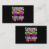 Carte De Visite Équipe des congés de printemps Rétro Enseignant de (Devant / Derrière)