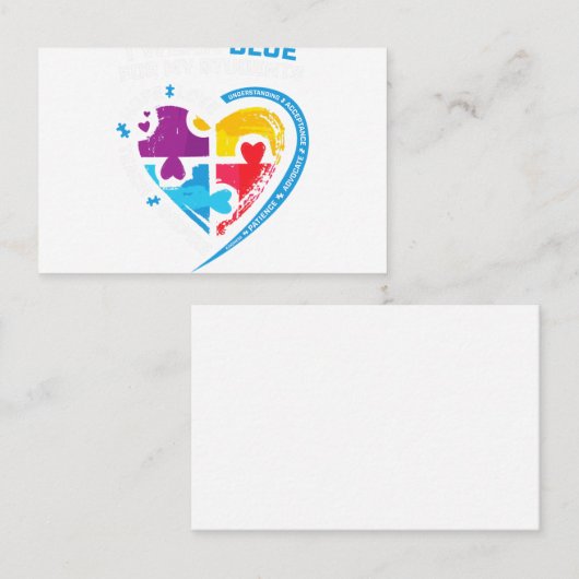 Carte De Visite Équipe Pré K Accepter les différences Autisme SPED (Devant / Derrière)