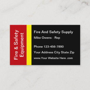 Carte De Visite Équipement de lutte contre l'incendie et de sécuri