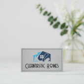 Carte De Visite Équipement de nettoyage des maisons | Logo de nett (Debout devant)