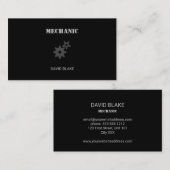 Carte De Visite Équipement mécanique à crayon noir (Devant / Derrière)