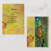 CARTE DE VISITE ÉQUIPEMENT VERT AVEC PARKES FLORAUX OR EN LUMIÈRE (Devant / Derrière)
