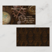 Carte De Visite Équipements en Steampunk, Globe, Compass (Devant / Derrière)