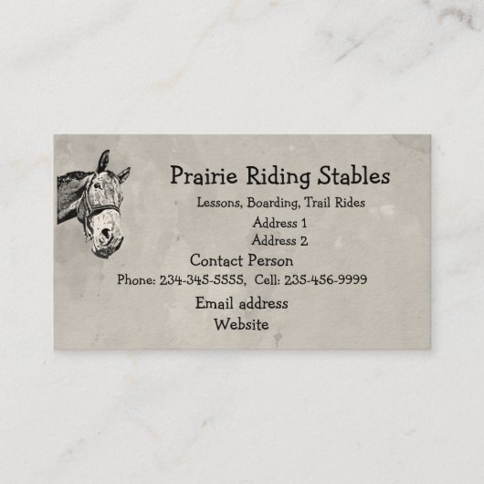 Carte De Visite Equitation Custom Trail équitation équitation Humo (Devant)