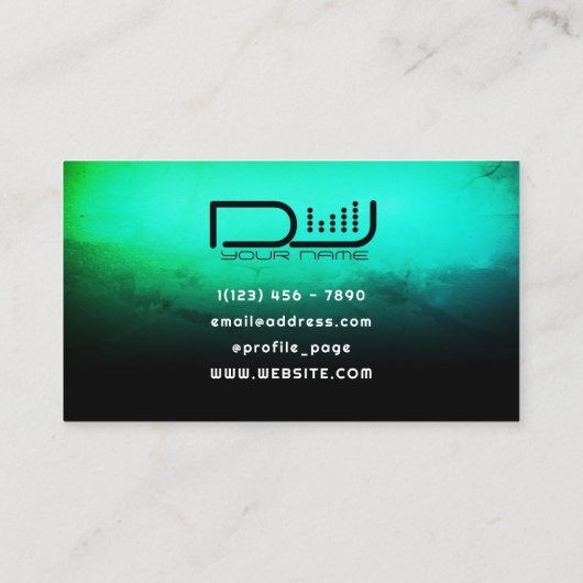 Carte De Visite Équiteur DJ léger Faux néon (Dos)