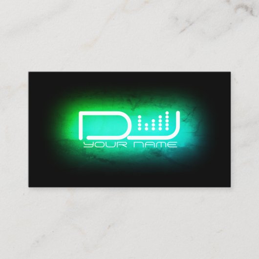 Carte De Visite Équiteur DJ léger Faux néon (Devant)