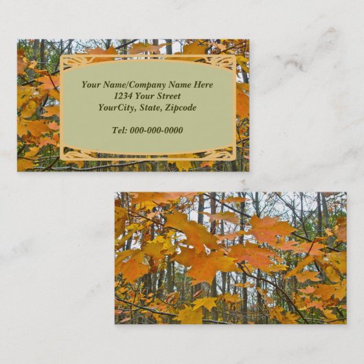 Carte De Visite Érable d'automne (Devant / Derrière)