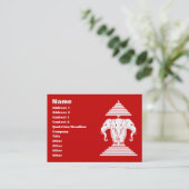 Carte De Visite Erawan Trois éléphant en tête Lao / Laos Drapeau (Debout devant)
