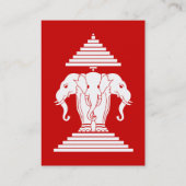 Carte De Visite Erawan Trois éléphant en tête Lao / Laos Drapeau (Dos)
