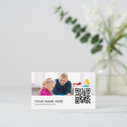 Carte De Visite ergothérapeute pour enfants Code QR (Debout devant)