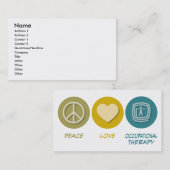 Carte De Visite Ergothérapie d'amour de paix (Devant / Derrière)