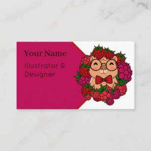 Carte De Visite Érudit Capybara Framboise - Fruit Esthétique Migno