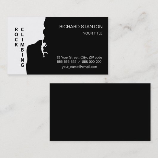 Carte De Visite Escalade rock (Devant / Derrière)