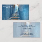 Carte De Visite Escalier bleu étroit au Maroc (Devant / Derrière)