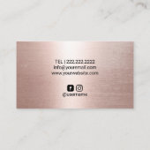 Carte De Visite Escalier Rose élégant ciseau or Turquoise (Dos)