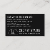 Carte De Visite Escaliers d'architecture minimaliste moderne noir (Dos)