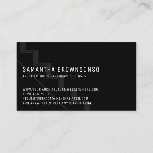 Carte De Visite Escaliers de l'architecture noire Échelle triangul (Dos)