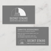 Carte De Visite Escaliers minimalistes gris (Devant / Derrière)