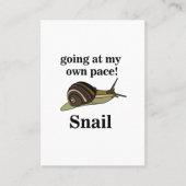 Carte De Visite Escargot Qui Va À Mon Propre Pace Drôle Escargot (Devant)