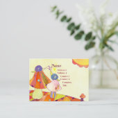 Carte De Visite Escargots sur les champignons Garde d'enfants (Debout devant)