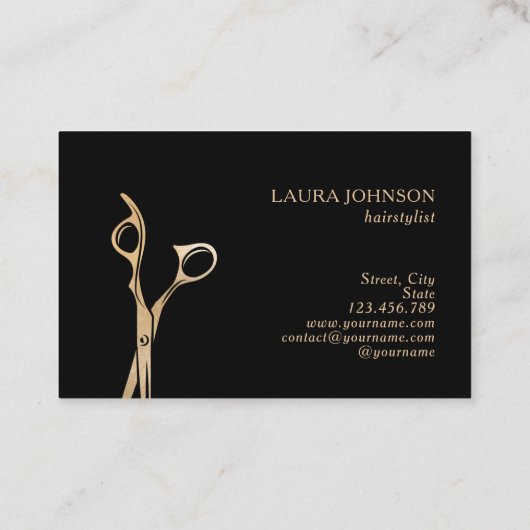 Carte De Visite Escrocheuse à cheveux Parties scintillant Gold Lec (Dos)