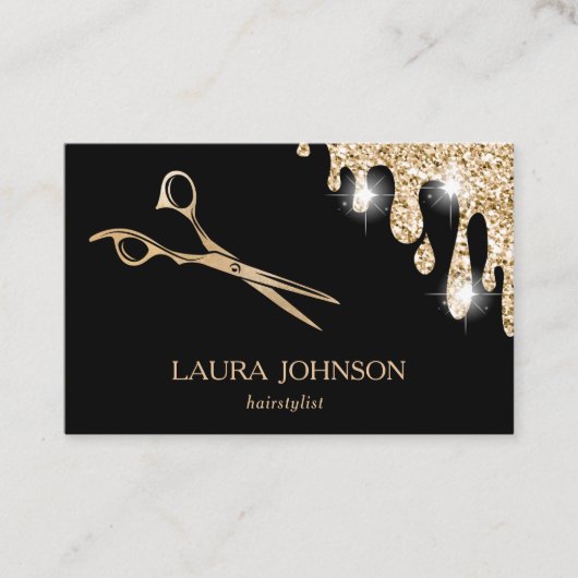 Carte De Visite Escrocheuse à cheveux Parties scintillant Gold Lec (Devant)