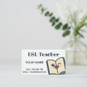 Carte De Visite ESL enseignant Cute Kawaii Book School Instructeur (Debout devant)