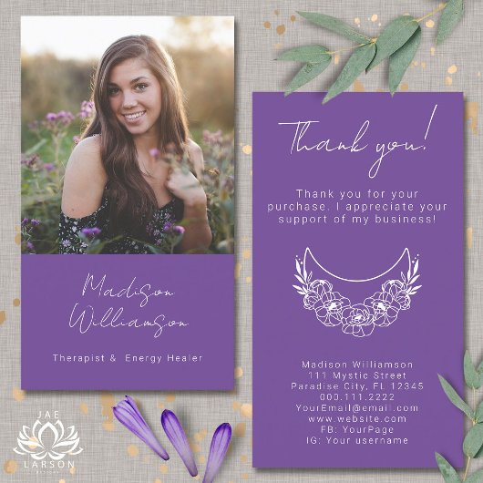 Carte De Visite Esoteric Psychic moderne Photo Merci client