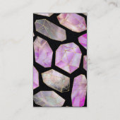 Carte De Visite Esotérique Cristal Noir Rose Et Or (Dos)