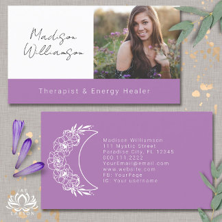 Carte De Visite Ésotérique Energie Psychique Moderne Croissant Lun