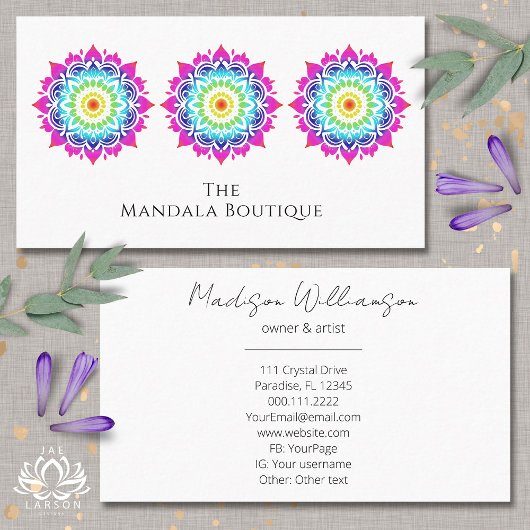 Carte De Visite Ésotérique Mandala Holistic Metaphysical Boho Brig