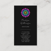 Carte De Visite Ésotérique Mandala Holistic Metaphysical Boho Brig (Dos)