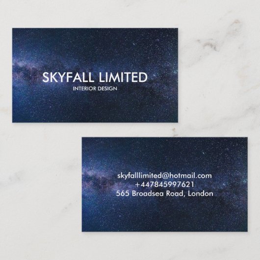 Carte De Visite Espace (Devant / Derrière)