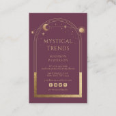 Carte De Visite Espace astronomique mystique Plum Gold Sun Moon (Devant)
